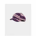 Vintage navy blue newsboy cap with red reindeer and snowflake knit pattern for women - 56-58cm / Deer / Deep purple