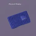 Cozy blue ribbed knitted winter headband featuring a stylish pipisweet brand patch - One Size / Sapphire Blue