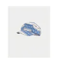 Stylish blue and white knit newsboy cap with vintage reindeer and snowflake patterns - 56-58cm / Deer / Blue