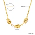 Vista dettagliata della collana con ciondolo a foglia oro 18K con peso e dimensioni - Ciondolo a Foglia (NE2H9401G) / Oro