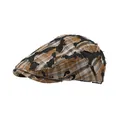Vintage distressed plaid patchwork flat cap beret for women in brown and black colors - 56-58cm / Khaki