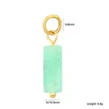 Élégant pendentif rectangulaire en pierre naturelle verte avec anneau doré pour bijoux DIY - Pierre Rectangulaire Verte (PA104701G)