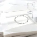 Μινιμαλιστικό λεπτό δαχτυλίδι αλυσίδα από γυαλισμένο ανοξείδωτο ατσάλι σε ασημί - Μέγεθος ΗΠΑ 6 / Ασημί