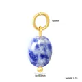 Vue détaillée montrant les dimensions du pendentif en pierre bleue de 8x10,5 mm - Pierre Irrégulière Bleue (PA10450KG)