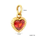 Pendentif cœur élégant en acier inoxydable doré avec une pierre de zircon rouge vif - Zirconia Cœur Rouge (PA10510EG)