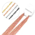 Primer plano de collares de cadena de onda de acero inoxidable de 2mm en varios colores - 45cm / Rosa oro
