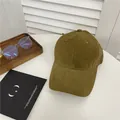 Casquette de baseball vintage vert olive en tissu brossé avec design à calotte souple - 58-65cm (Agrandie et Approfondie) / Marron