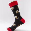 Stylish black and red crew socks for men featuring a fun beer mug pattern print. - EU 41-46 / Black Red Beer Cup Style