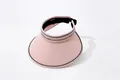 Visière de soleil rose à large bord pour femmes avec sangle réglable et design sport - 55-59cm (Réglable) / Rose