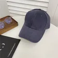 Casquette de baseball rétro en coton délavé bleu marine avec une couronne souple - 58-65cm (Agrandie et Approfondie) / Bleu Marine
