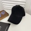 Casquette de baseball vintage en coton brossé noir avec calotte souple et couleur unie - 58-65cm (Agrandie et Approfondie) / Noir
