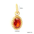 Élégant pendentif ovale en acier inoxydable doré avec zircon rouge pour bijoux - Zirconia Ovale Rouge (PA10520EG)