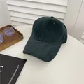 Casquette de baseball rétro américaine de haute qualité en tissu brossé vert foncé - 58-65cm (Agrandie et Approfondie) / Vert Foncé