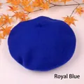Classic royal blue wool beret hat for children and adults, stylish autumn winter headwear - Sapphire Blue