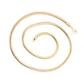 Detailweergave van een goudkleurige roestvrijstalen slangenketting in een spiraal - Ronde Slangenketting (3mm) / 45cm / Goud
