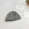 Detailed view of a gray ribbed knit docker hat showing the high-quality texture and weave. - 54-58cm / Dark Gray