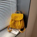 Mochila de viaje ligera de color amarillo brillante para niñas con estilo coreano - Amarillo