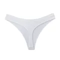 Seamless white low waist sports thong with high elasticity and breathable cotton feel - One Size / Bottoms / White