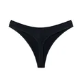 Seamless black thong underwear for fitness and athletic wear featuring a comfortable mid-waist - One Size / Bottoms / Black