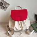 Mochila de viaje ligera de estilo coreano en crema y rojo para uso diario informal - Burdeos