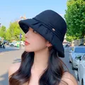 Elegant black breathable sun hat for women featuring a stylish textured brim and gold detail - 56-58cm / Black