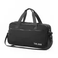 Stylish black casual women's tote bag with adjustable shoulder strap and Tide Rice logo - With Label / Black (With Label)
