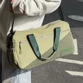 Fashionable olive green tote bag featuring adjustable shoulder straps and top handles - With Label / Green (With Logo)