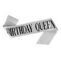 Écharpe pailletée argentée Birthday Queen pour fête d'anniversaire pour femmes - Écharpe (Queen) Et Diadème / Argent