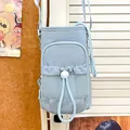 Borsa a tracolla per cellulare celeste minimalista con tasca a rete per attività all'aperto - Blu