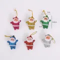 Glitzernde Mini-Weihnachtsmann-Anhänger Set für weihnachtliche Christbaumschmuck Deko (89) - Bunter Glitzer (3 Zoll) / 6 Stück/Packung (6.8CM)