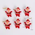 Set mit roten beflockten Weihnachtsmann-Anhängern für den Weihnachtsbaum mit Maßangaben - Rot Beflockt (2 Zoll) / 6 Stück/Packung (4.8CM)