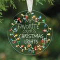 Round acrylic Christmas ornament featuring My Favorite Color is Christmas Lights design. - Christmas Lights (11) / 8x8x0.3cm