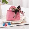 Elegante rosa Handtasche Leder-Hochzeit Süßigkeiten Box mit einer stilvollen floralen Schleife - Extra groß / Benutzerdefinierte Farbe