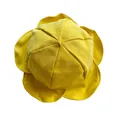 Yellow Japanese style sun hat with petal-like wide brim and pleated lotus leaf edge - 55-58cm / Yellow