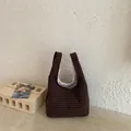Stylish brown plaid large capacity bucket bag featuring sweet heart pattern lining - Brown