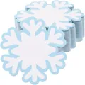 Stack of white and blue snowflake cutouts for winter classroom decorations and labels - 50 Sheets / Blue/White