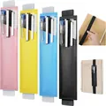 Porte-stylos élastiques en cuir PU multicolores montrés seuls et fixés sur un carnet. - Multicolore (Mélange)