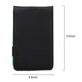 Premium black PU leather golf score card holder with size details 4.9 x 6.5 inches - 165x113mm / Black