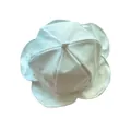 White women's bucket hat with elegant ruffled lotus leaf brim for summer sun protection - 55-58cm / White
