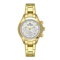 Vista detallada del reloj BS Bee Sister de oro con esfera de tres ojos - Color Oro Blanco