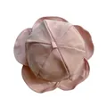 Simple pink bucket hat for women with elegant lotus leaf ruffle edge and wide sun brim - 55-58cm / Pink