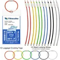 Detail of 12 waterproof PVC cruising luggage tags with 6 colors of steel locking wires. - 12 Pieces (Colored Wire)