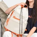 Sac à dos à cordon blanc et orange en toile avec logo Kleiman brodé très élégant - Blanc Orange