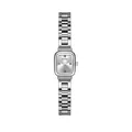 Reloj Bee Sister plata para mujer con esfera rectangular y correa de acero inoxidable - Plata