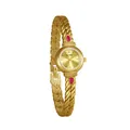 Elegante reloj de pulsera dorado para mujer con circonitas rojas y esfera Bee Sister - Strass Magenta / Oro antiguo