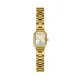 Elegante reloj de mujer en acero dorado con esfera rectangular clásica de estilo vintage - Dorado Blanco