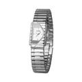 Reloj vintage Bee Sister plateado rectangular con elegante correa de metal modelo FA1927 - Plata