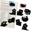 Cute black cat magnetic bookmarks set for students and avid book readers - 10 Pieces Pack