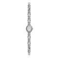 Elegante reloj de pulsera plateado para mujer con incrustaciones de nácar blanco natural - Plata Piedra de Luna Blanco