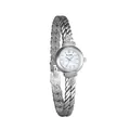 Elegante reloj de pulsera plateado para mujer con esfera nacarada y detalles de circón Bee Sister - Plata Diamante Blanco